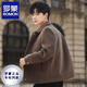 ROMON Double-sided Velvet Jacket Men's Woolen Woolen Coat Short Jacket Autumn and Winter Thickened Lapel High-end Business Men's Clothing Black/(Removable Down Liner) M (120Jin Jin is equal to less than 0.5 kg)