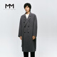 Mai Meng MM Mai Meng men's 24 winter new loose mid-length double-breasted coat woolen coat 9FC170081 Gray S