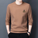 FXEW Hong Kong trendy brand men's high-end sweatshirt men's spring and autumn round neck long-sleeved T-shirt plus velvet warm outer layer shirt letter camel (spring and autumn) XL /175 (recommended 140-160Jin Jin equals 0.5 kg)