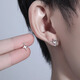 BJYLS999 Pure Silver Earrings Men's Simple Ear Hole Sterling Silver Earrings High-end Niche Temperament Versatile Earrings for Boys S999 Pure Silver Stars Earrings Random Single