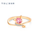 Xie Ruilin (TSL) TGOL Birds and Flowers 18K ring for women inlaid with semi-precious stones 63641 No. 13 ring