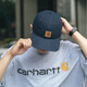 Carhartt卡哈特经典LOGO标签水洗做旧街头嘻哈美式复古宽檐棒球帽 100289 黑色