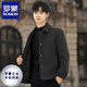 ROMON Double-sided Velvet Jacket Men's Woolen Woolen Coat Short Jacket Autumn and Winter Thickened Lapel High-end Business Men's Clothing Black/(Removable Down Liner) M (120Jin Jin is equal to less than 0.5 kg)