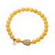 Lie Rui Natural Beeswax Bracelet for Women Old Honey Chicken Oil Yellow Hotan Jade Gourd Bracelet Lucky and Lucky Ancient Style Ball Beads Jewelry Bead Diameter About 6mm Chicken Oil Fulu Yellow Beeswax Bracelet