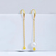 DL 1998 Mother's Day gift 18K gold ear wire hook pearl ear accessories accessories pearl earring empty ear hook one pair of gold ear hooks (beads not included)