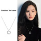 Yican Geometric Pendant Necklace for Women Light Luxury Niche Simple and High-end Clavicle Chain 2025 New Temperament Sweater Chain Neck Chain Silver Geometric Pendant Necklace for Women