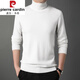 Pierre Cardin 100% pure wool sweater men's turtleneck winter thickened warm sweater base layer large size turtleneck knitted wool sweater turtleneck/black M 165 recommended 90-120Jin Jin equals 0.5 kg