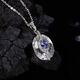 Lie Rui's new design S925 sterling silver inlaid with natural tanzanite white crystal color treasure necklace women's high-end pendant necklace necklace