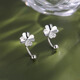 Mansheng 999 pure silver four-leaf clover earrings 2025 new hot style sleep-free ear bone earrings for women, non-allergenic earrings 999 pure silver four-leaf clover earrings (price of two)