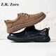 Z.R.Zoro brand men's shoes genuine leather casual leather shoes men's spring new Martin boots men's toe retro fashion casual shoes men's khaki 40