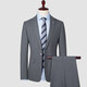 Shanshan (SHANSHAN) light luxury brand 2025 new men's suit suit comfortable business casual wedding suit suit for men gray stripes 2XL 185/52