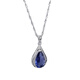 Canxian retro style 925946 sterling silver pendant drop-shaped tanzanite blue zircon necklace water wave chain for women single pendant