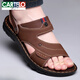 Cartelo Summer Sandals Herren Soft Sohle Dual-Purple Summer Jugend Männer lässig Strand Leder Sandalen 2025 Neue trendige koreanische Version 838 Brown 38