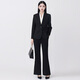 Troman black slightly elastic flared casual suit trousers for women straight-leg trousers professional formal interview commuter suit trousers for women
