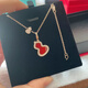 Slightly gifted high version of the Kirin double gourd necklace for women sterling silver plated 18k gold red agate green emerald Fulu gourd pendant necklace red agate