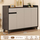 First Forest Shoe Cabinet Doorway Home Large Capacity Balcony Storage Cabinet Modern Simple Entrance Cabinet Integrated Wall Storage Cabinet Store Manager Recommendation Dark Gray + Light Gray 120*32*90 Assembly (self-installation)