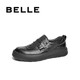 Belle Thick Sole Business Shoes Men's 2025 New Spring Cow Leather Casual Leather Shoes A1841AM5 Black - Set of Feet 41