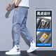 Woodpecker Jeans Men's 2025 Autumn and Winter Plus Velvet Thickened New Loose Leg Harem Work Pants Men's Casual Pants 901 Blue L