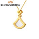 Caizhi Dada Jewelry 18K Gold Diamond White Shell Pendant Small Skirt Fashionable Sweet Neck Jewelry Gift for Girlfriend or Wife 18K Gold Diamond White Shell Pendant