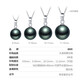 Baise teaser 8-12mm perfect round Tahitian black pearl pendant 18K gold seawater pearl necklace Tahitian black pearl 8-9mm