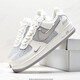 CLENIKEED Putian Chunyuan Air Force No. 1 AJ1 small hook low-top shoes, light gray, white and blue, men's and women's fashion student casual sneakers, Air Force, sky blue, high quality NIKE 42
