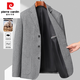 Pierre Cardin Wool Suit Jacket Men's Autumn and Winter Middle-aged Business Casual Small Suit Fitted Wool Suit Jacket Men's Dark Blue 4XL 195 Recommended 165-180 Jin Jin equals 0.5 kg