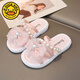 G.duck cute children's slippers summer new style girls super cute soft bottom indoor non-slip beach vacation baby wear-resistant slippers bear diamond disc - pink 30-31 size, suitable for feet 18cm long