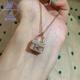 Nilan Fat Donglai same style 18K rose gold H letter necklace H Kangkang bag women's light luxury niche design new H bag rose gold