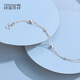 Misu genuine platinum bracelet for women pt950 round beads double-layered platinum bracelet simple versatile fine chain birthday gift 3.2-3.4g length 16+2cm