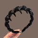 Idel beaded headband for women 2025 new style toothed hair headband high skull hairpin birthday gift for girlfriend F3259 black wrapped beaded headband