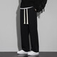 FANTA Chinese cotton heavy hemming style spring and autumn men's straight casual sports trousers Hong Kong style loose Anta 660 black Hailan L