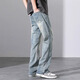 Cotton 2025 Nouveau jean Spring et automne High Street Brand Trendy Brand Loose Loose Lot Laig-Leg Casual Casual