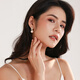Yalundi niche temperament pearl earrings women's earrings 925 sterling silver unique earrings 2025 new hot style light luxury