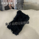 Japanese rabbit hair belt for women to go out in autumn and winter, plush headband, fur knitted hat, mixed turban and headwear to keep warm, black