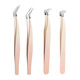 High-precision false eyelash tweezers for grafting beginners hawk beak eyelash tweezers round head gold feather clip entry tool gradient pink poppy 1 piece