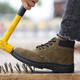 Puyahua Electric Welding Wably Protection Shoes Herren High-Top-Kuhlatten-Anti-Scenen-Arbeitsschuhe Stahlbeutel Kopf Anti-Smash Anti-Punty Leichte Baustelle Sicherheitsschuhe 06 Military Green Gummi-Sohle-Vier-Saison-Modell [Single Model] 44