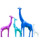 Fiberglass abstract geometric painted giraffe animal sculpture community park forest lawn shopping mall decorative ornaments light gray combination 7