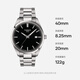 Tissot watch PR100 series men's watch Swiss quartz men's steel band watch business watch Christmas gift