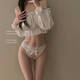 Lace sexy underwear, no need to take off, pure thin bow briefs, thong, new sexy white pure desire underwear