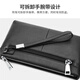 Scarecrow Men's Handbag Long Genuine Leather Business Clutch First-Layer Cowhide Wallet Practical Father's Day Gift for Dad Black Business Main Style