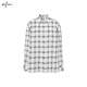 Eifini eifini 2025 summer new black and white plaid shirt for women, basic, easy to wear, versatile commuting long-sleeved top, white L