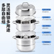 TRIANGLE steamer 304 stainless steel three-layer household 28cm soup pot steamed buns steamed buns multi-bottom gas induction cooker universal