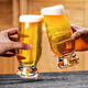 MARTIGUES Light luxury high-end crystal glass gold foil beer mug home hotel KTV craft wheat beer mug high-end water cup bamboo and wood cup holder set gold foil beer mug 370ml