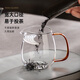 YIHUTEA teapot crescent fair cup large capacity green tea teacup tea water separation glass tea brewer filter tea set Yuanya teapot-yellow handle 600ml