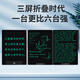 PBJ2025新款三屏折叠细笔迹液晶手写板分开删除写字板电子草稿板办公电子屏黑板可消除 【中国红礼盒】14.3英寸三面屏折叠款