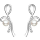 Saturday Fortune S925 Silver Freshwater Pearl Bow Earrings Birthday Gift X0912068 Pair