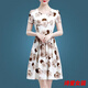 Vestido floral de alta gama Yimuqi Falda de moda de Summer Summer con cintura para cubrir el vientre Mother Stail Seda 9903 Flores de una sola talla M
