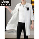 JEEP SPIRIT夏季风衣男长款披风时尚潮流男装中袖外套轻薄透气防晒服灰色长衫 灰色 M