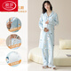 浪莎（LangSha）长款月子服睡衣女春秋季带胸垫纯棉怀孕哺乳期产后睡裙喂奶待产裙 AM-11991-DK1008 M