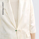 Langzi Lantingxu mulberry silk suit jacket temperament summer new new Chinese button suit off-white 2XL
